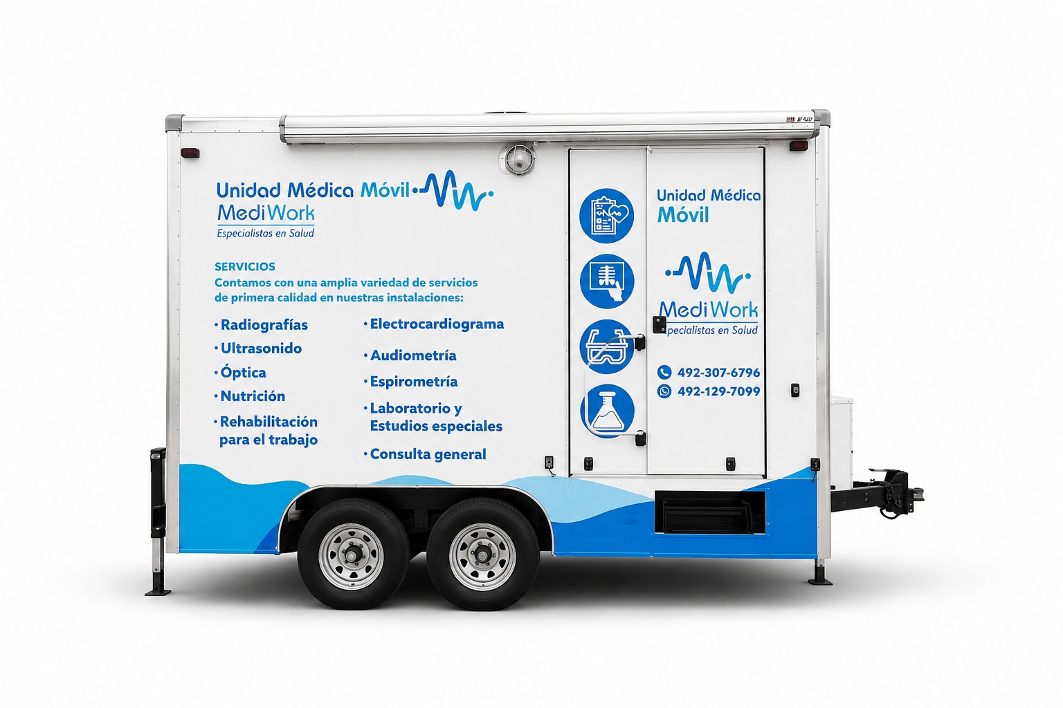 Unidad m&oacute;vil m&eacute;dica de MediWork totalmente equipada